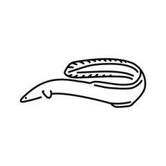 Deep-sea eel color line illustration. Ocean fishes