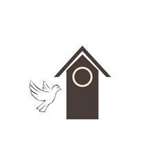 Bird house icon isolated on white background