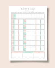 Teacher planner bell schedule lessons topics for vacation lessons important things and notes