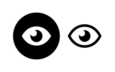 Eye icon. A view or visibility symbol. Isolated raster illustration on white background.