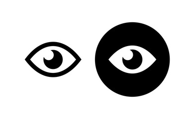 Eye icon. A view or visibility symbol. Isolated vector illustration on white background.