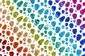 Fototapeta na wymiar Rainbow Glitter Animal Skin Pattern