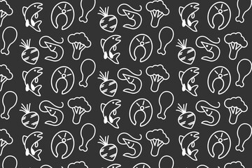 Seamless drawing in retro vintage style. Seamless pattern vector illustration.