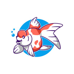cute fish mascot logo