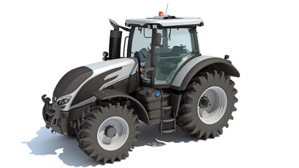 Obraz premium Farm Tractor 3D rendering on white background