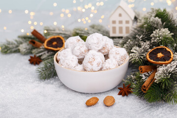 Traditional Christmas snowball cookies