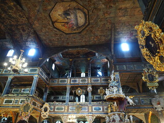 Obraz premium The interior of The Evangelical Church of Peace, a UNESCO World Heritage Site, Świdnica, Poland 