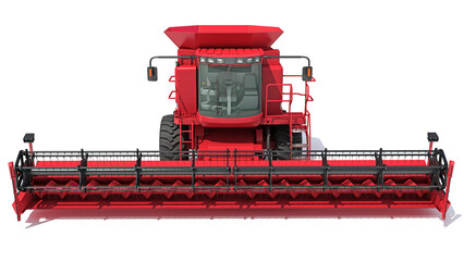 Combine Harvester farm equipment 3D rendering on white background