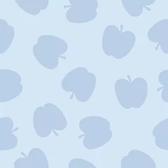 Selbstklebende Fototapeten Blue seamless pattern with apples. © FRESH TAKE DESIGN