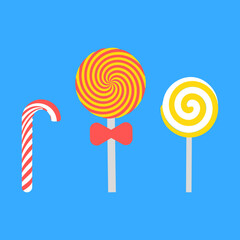lollipop isolated on blue background