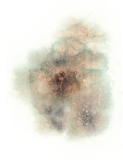 Fototapeta premium Smoky misty green and brown watercolor texture, Abstract wall art for contemporary room, modern home