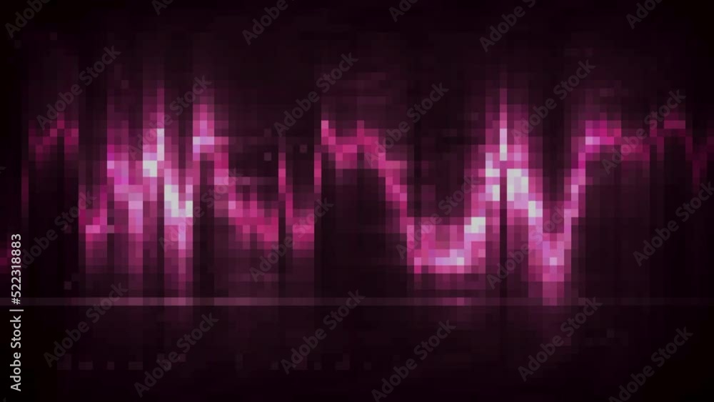Aufkleber audio wave simulation, medical research on a computer screen. motion. colorful pulsating signal on a