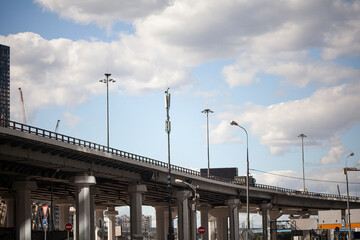 Automobile bridge in the city.