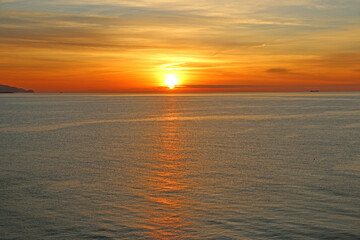 Fototapeta na wymiar Dawn over the Mediterranean Sea