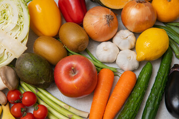 たくさんの野菜・果物 