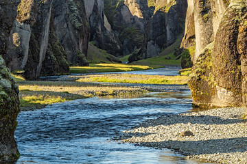 Fjadrargljufur canyon in South of Iceland