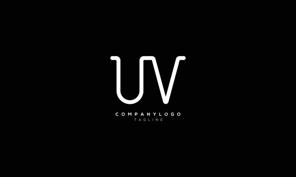 UV VU Abstract initial monogram letter alphabet logo design