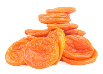 Naklejka na ściany i meble Pile of dried apricots isolated on a white background. Healthy food. Fruits.