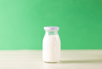 Cow's milk in a glass bottle