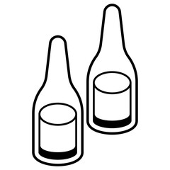 An isometric line icon of vials