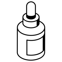 A dropper bottle line isometric icon