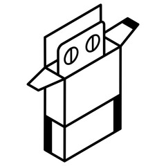 A modern pills strip isometric icon