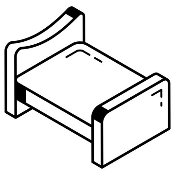 recommend clip art: An editable outline isometric icon of hospital bed  