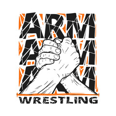 Symbol of competition on arm wrestling vector illustration