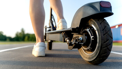 Electric scooter on the road