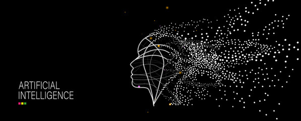 Conceptual technology illustration of artificial intelligence