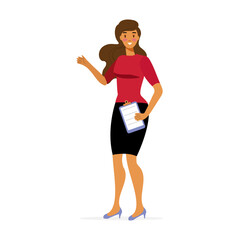 Woman expert on the white background