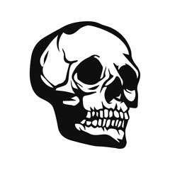 vector illustration of skull silhouette