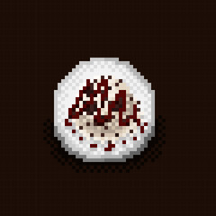 Ice cream scoop menu pixel art. Vector illustration.