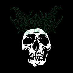 Fototapeta premium vector illustration of skull silhouette concept