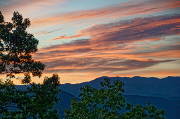 sunset in the mountains