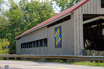 covered bridge in the countryside