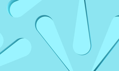 Abstract geometric blue background of cut-out figures. The shape of the drop. White, gray background. Minimal modern style, 3d rendering.