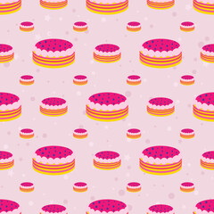 Pink cake seamless background