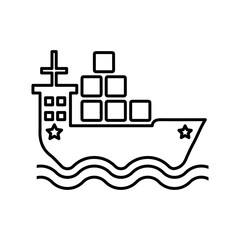 Naklejka premium Box, cargo, shipping outline icon. Line vector design.