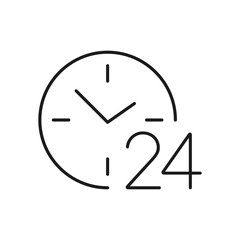 24 hours icon. Isolated vector pictogram.
