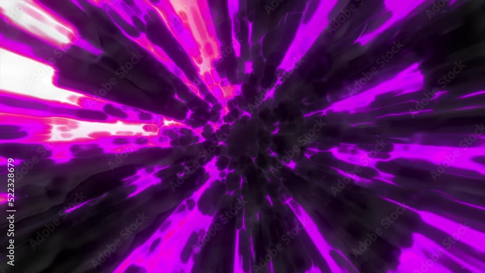 Wall mural gray and purple background. motion.a bright rotating tunnel in cartoon animation that spins at a fas