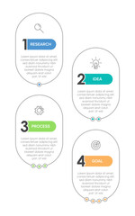 Vertical infographic design with icons and 4 options or steps. Thin line. Infographics business concept. Can be used for info graphics, flow charts, presentations, mobile web sites, printed materials.