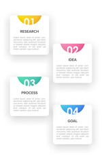 Obraz premium Vertical infographic design with icons and 4 options or steps. Thin line. Infographics business concept. Can be used for info graphics, flow charts, presentations, mobile web sites, printed materials.