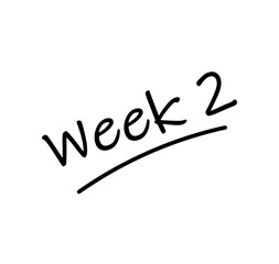 week 2 memo note. vector illustration message heading in black lettering 