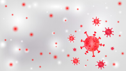 Monkeypox virus cells outbreak medical banner. Vector stock.