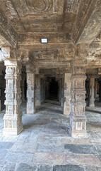 High quality stone carvings in the temple corridor, Dharasuram, Tamil Nadu, India