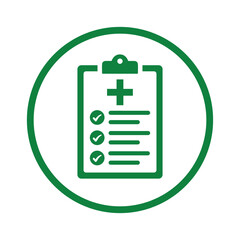 Medical Report Icon. Green vector sketch.