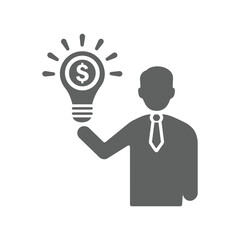 New business idea icon. Gray vector sketch.