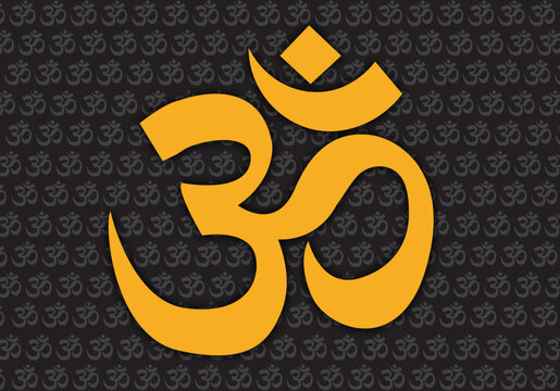 om symbol on the background of the gold 