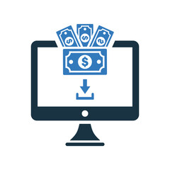 Earning, money online, payment icon. Editable vector graphics.